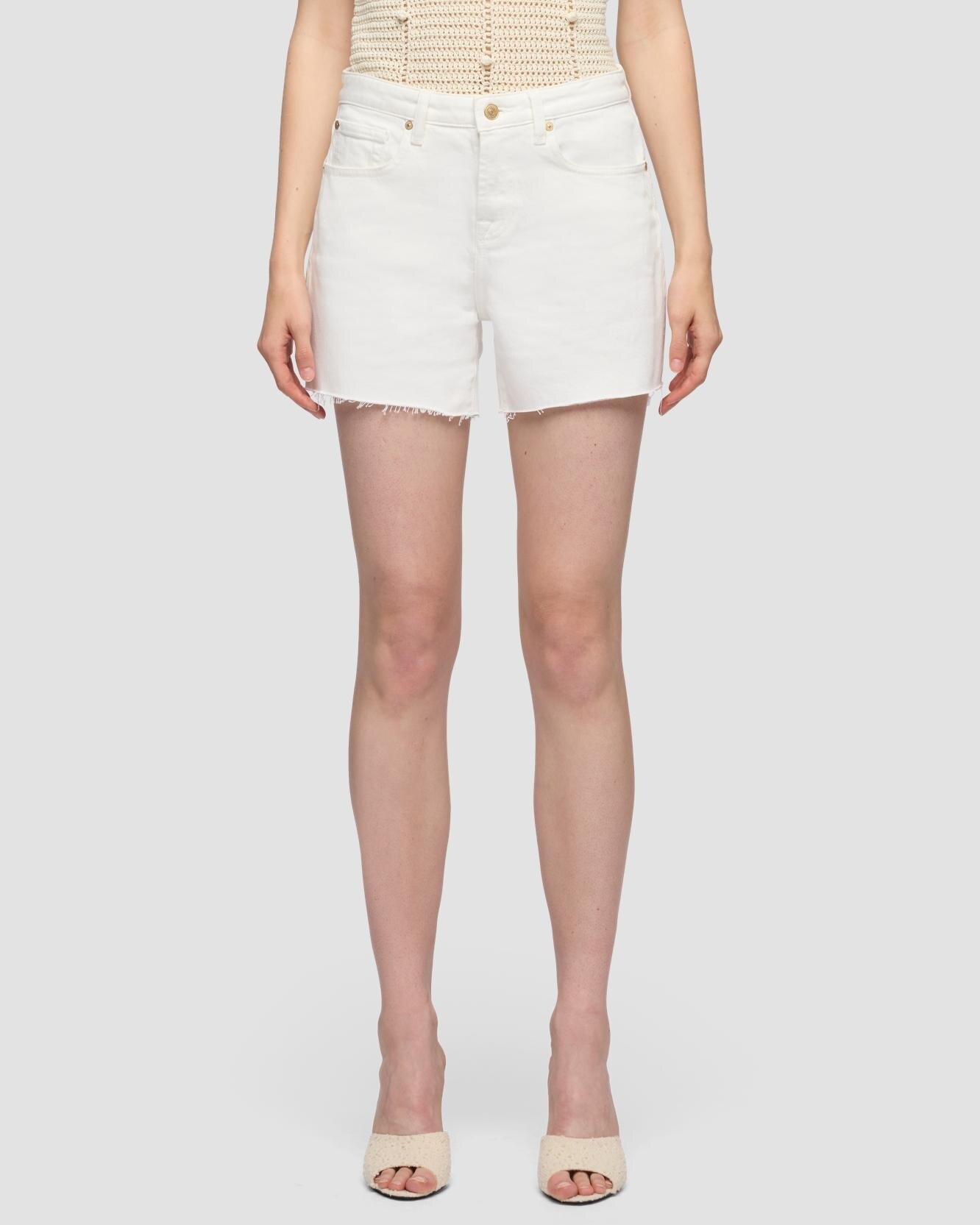 Shorts de mujer monroe de tiro alto - 7 For all mankind - Blanco Blanco-2