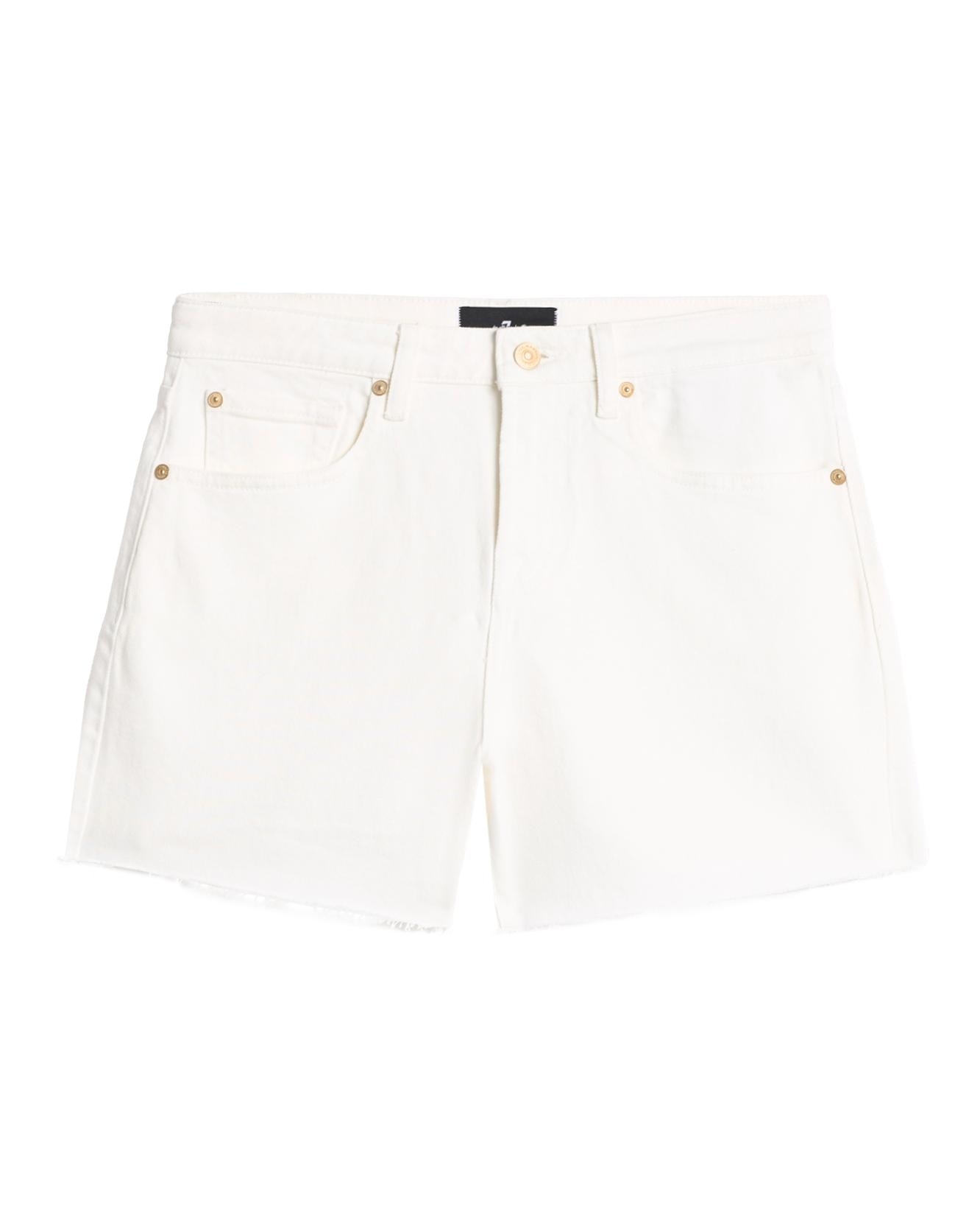 Shorts de mujer monroe de tiro alto - 7 For all mankind - Blanco Blanco-6