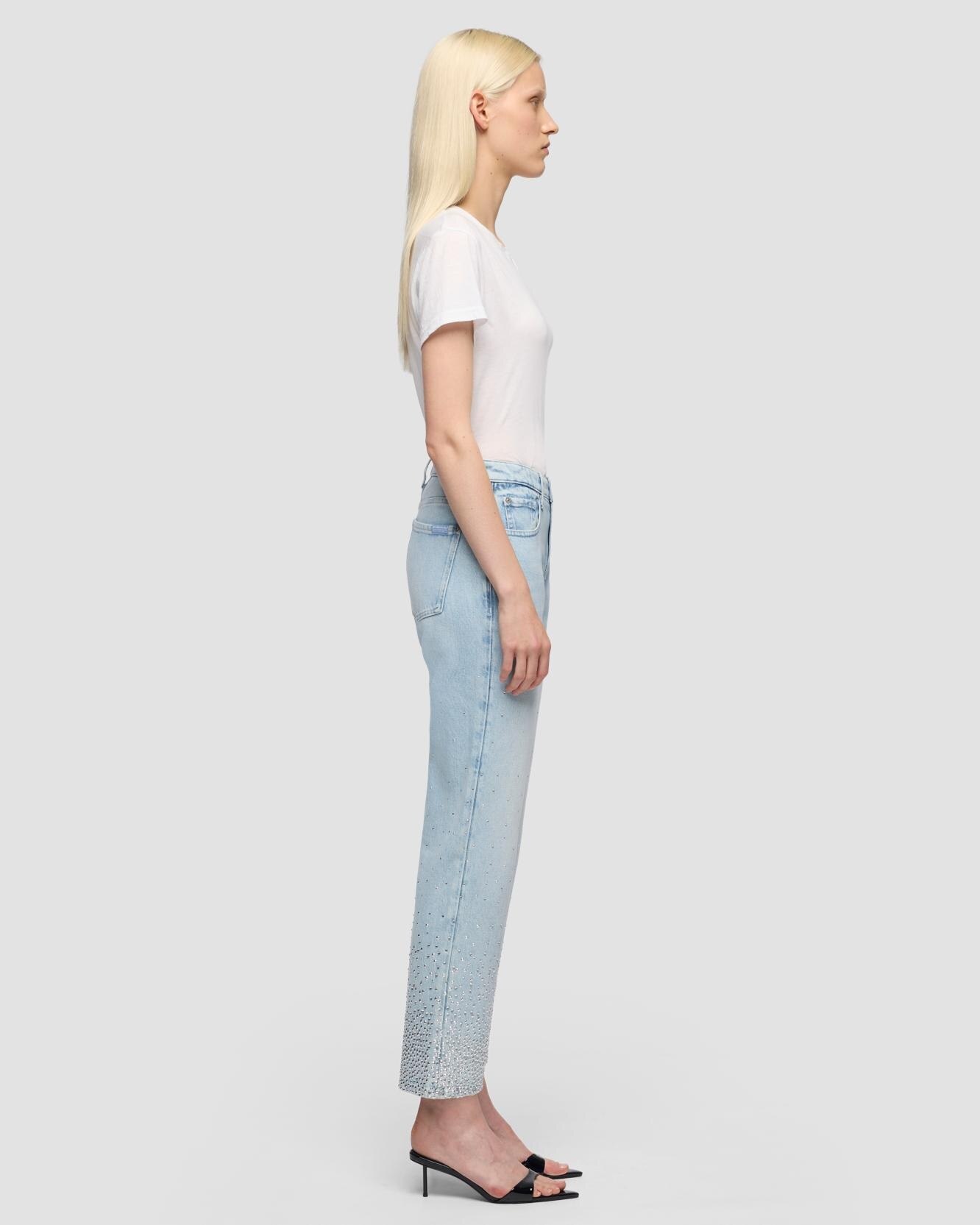 Pantalones rectos de mujer calie straight ankle de tiro medio - 7 For all mankind - Azul claro Azul claro-5
