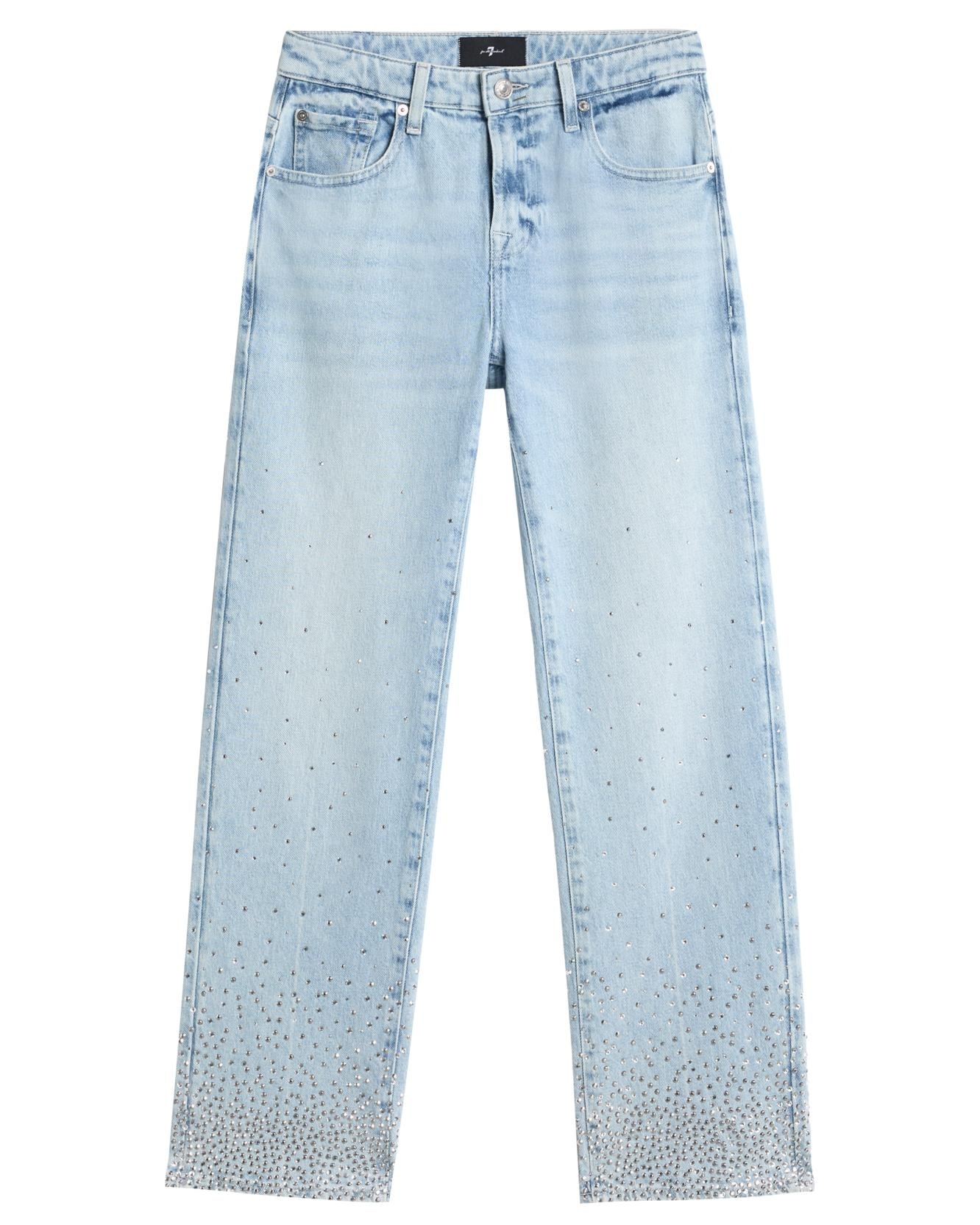 Pantalones rectos de mujer calie straight ankle de tiro medio - 7 For all mankind - Azul claro Azul claro-6