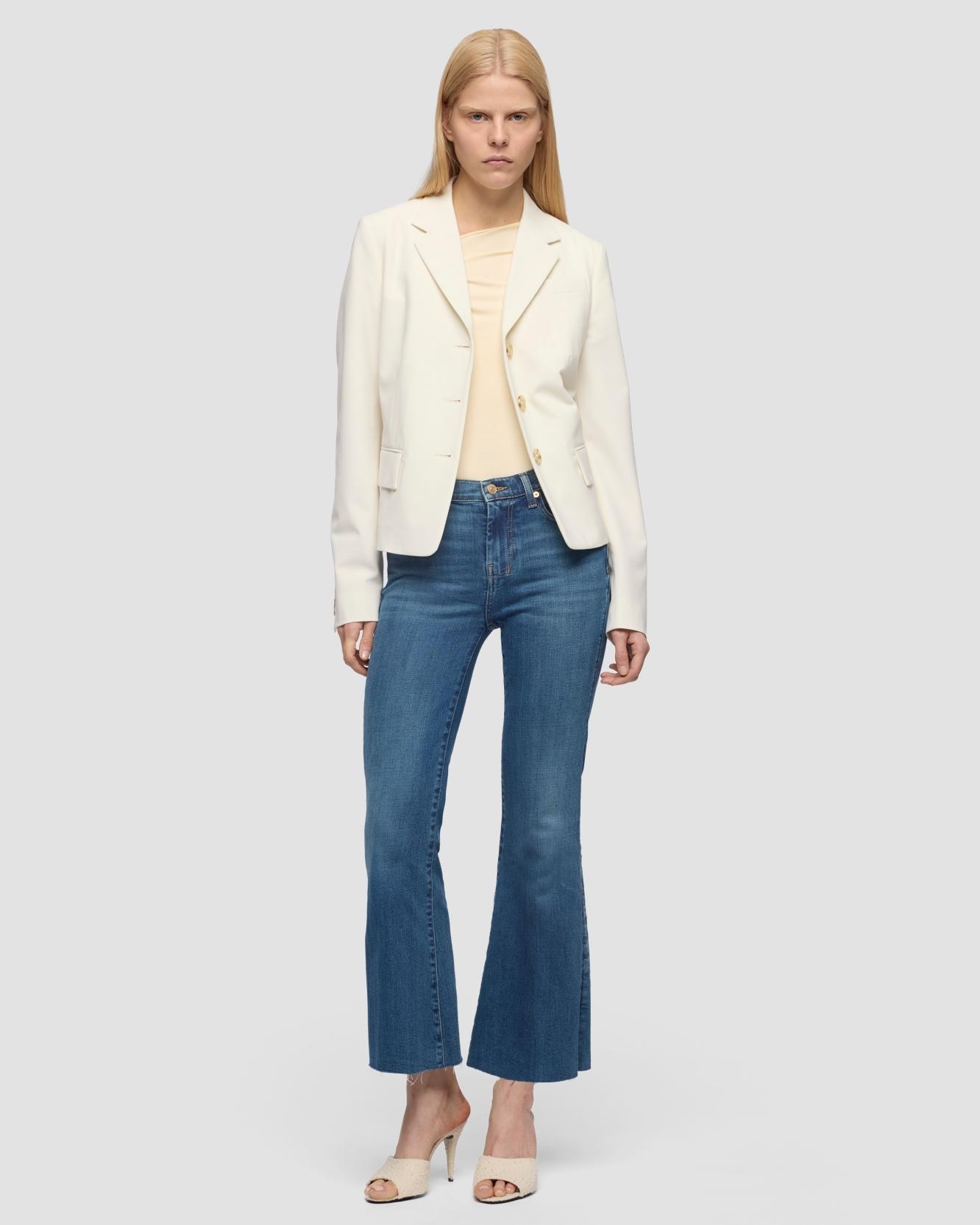 Pantalones de campana de mujer cropped dojo de tiro medio - 7 For all mankind - Azul Azul-1