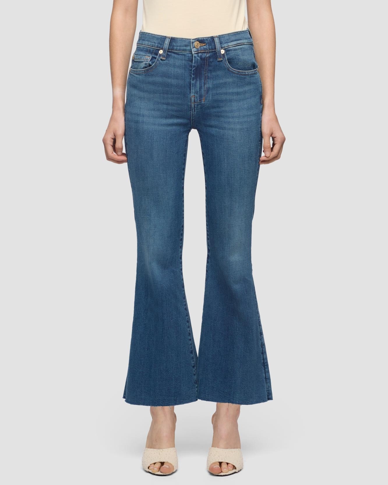 Pantalones de campana de mujer cropped dojo de tiro medio - 7 For all mankind - Azul Azul-2