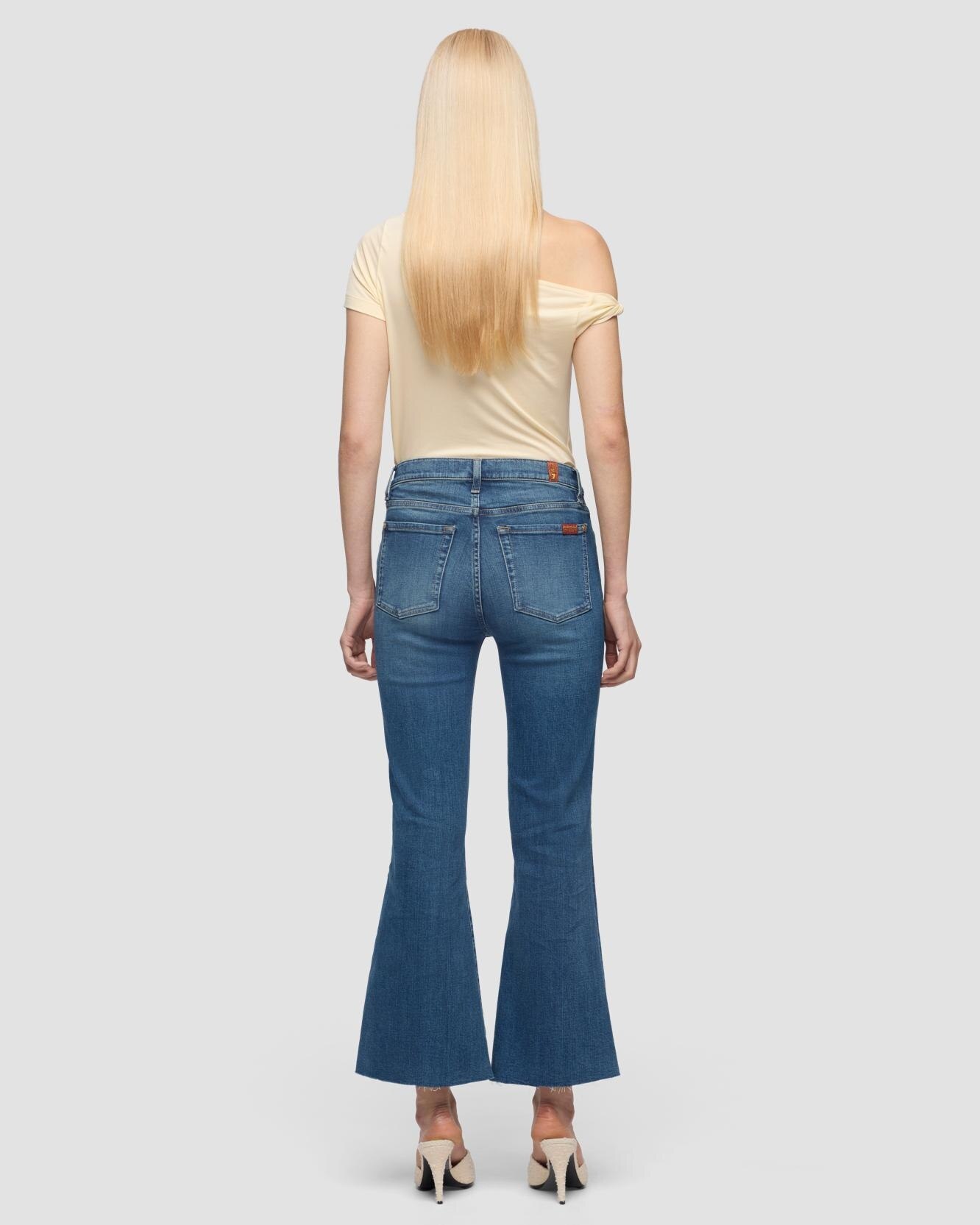 Pantalones de campana de mujer cropped dojo de tiro medio - 7 For all mankind - Azul Azul-3
