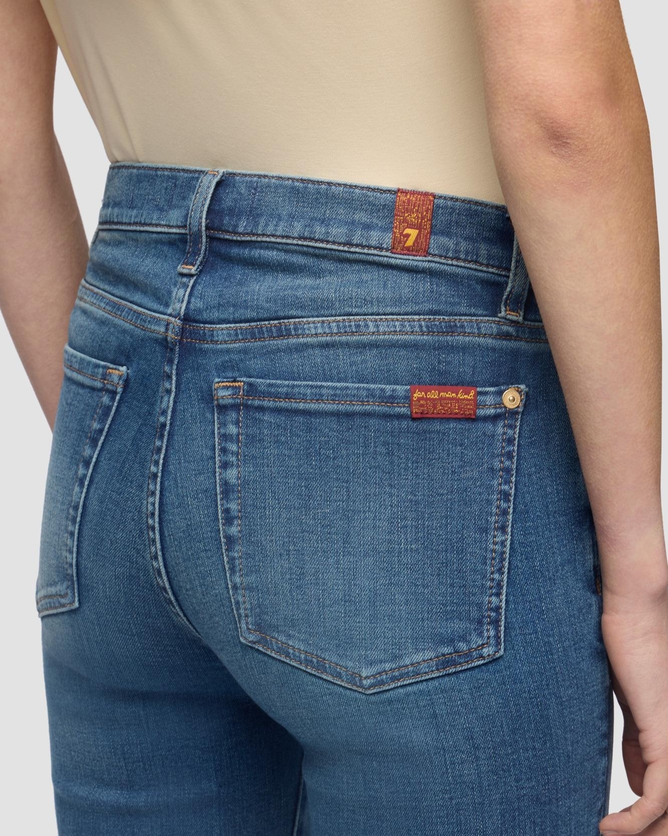 Pantalones de campana de mujer cropped dojo de tiro medio - 7 For all mankind - Azul Azul-4
