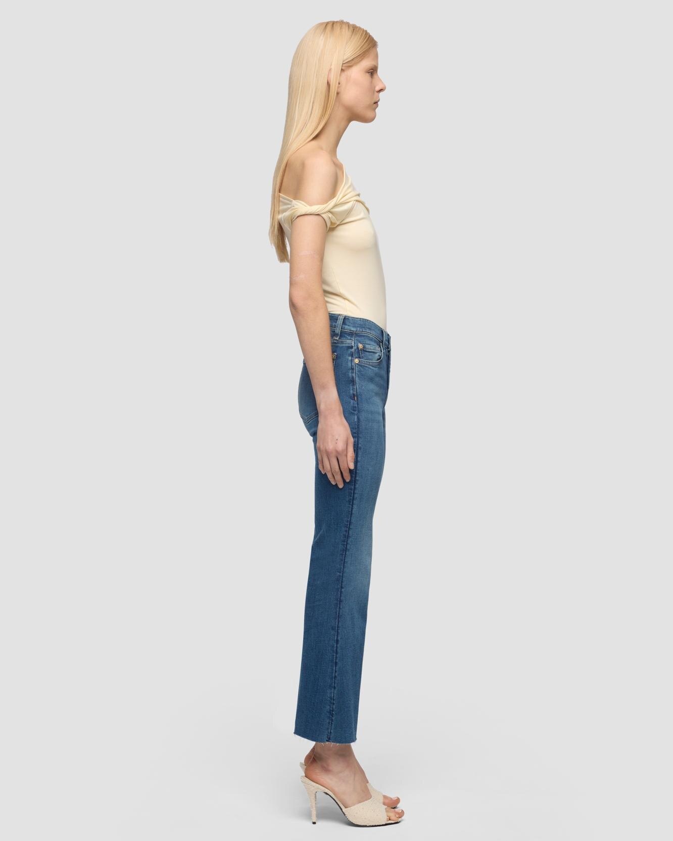 Pantalones de campana de mujer cropped dojo de tiro medio - 7 For all mankind - Azul Azul-5