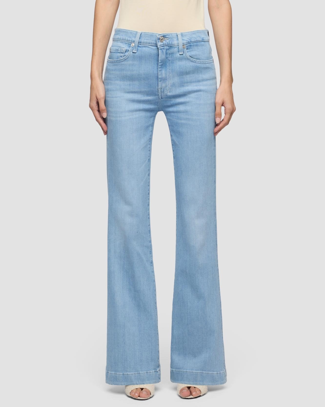 Pantalones de campana de mujer dojo de tiro alto - 7 For all mankind - Azul claro Azul claro-2