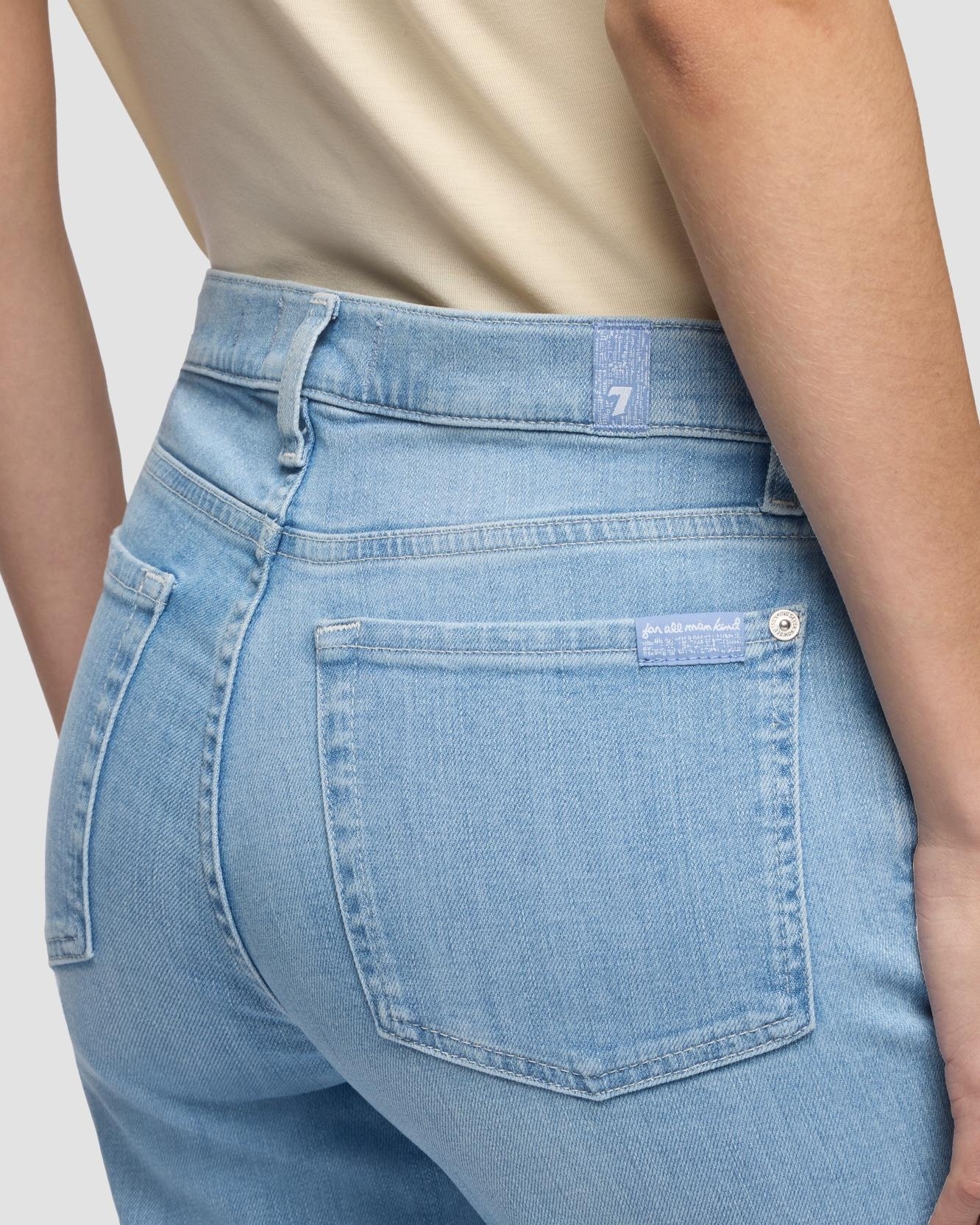 Pantalones de campana de mujer dojo de tiro alto - 7 For all mankind - Azul claro Azul claro-4