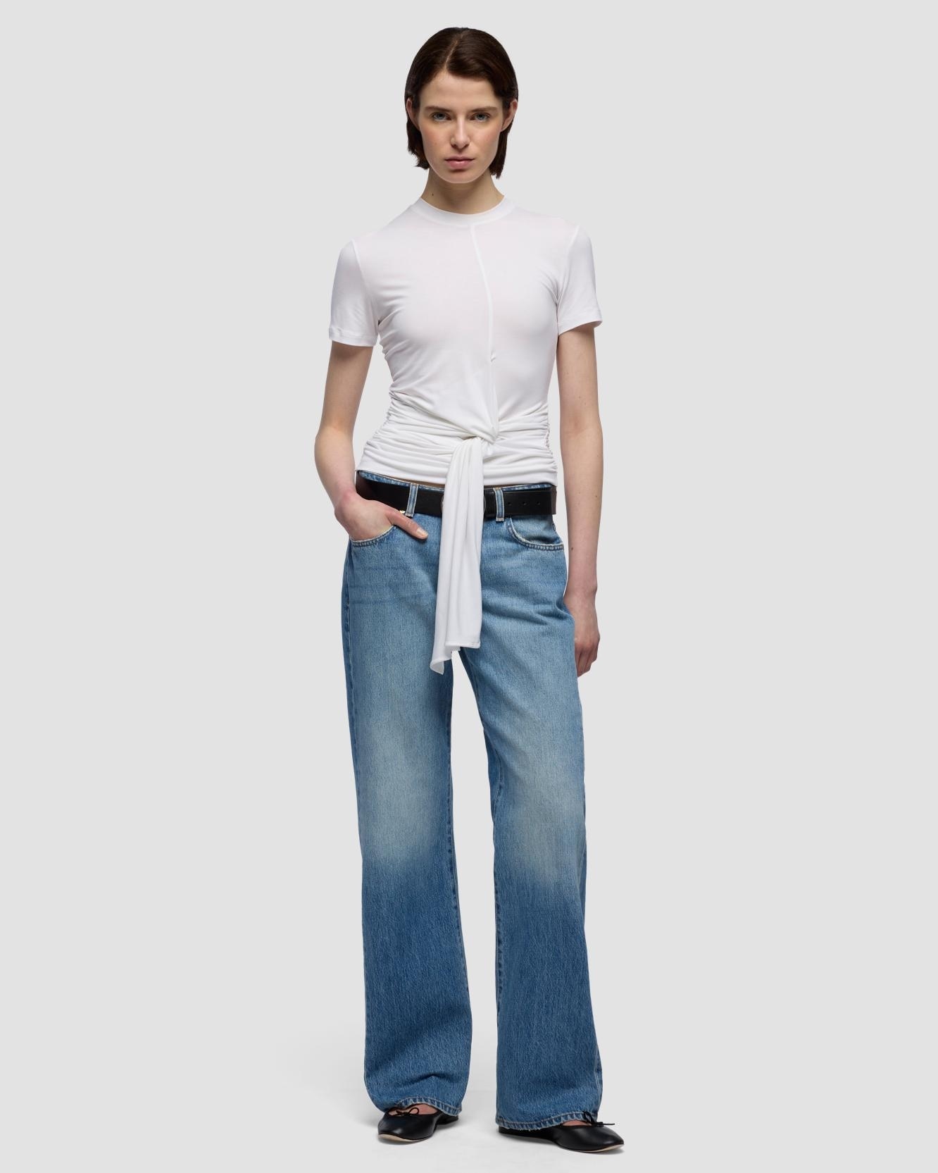 7 For all mankind - Top de mujer fitted twist con manga corta.