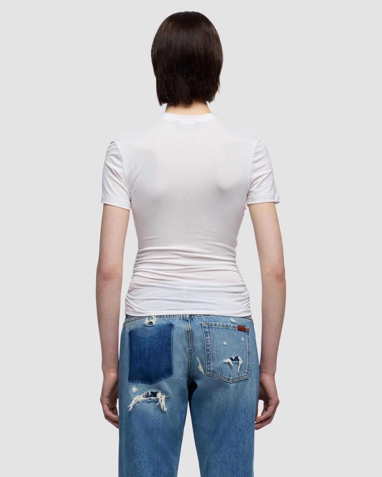 Top de mujer fitted twist con manga corta - 7 For all mankind - Blanco Blanco-3
