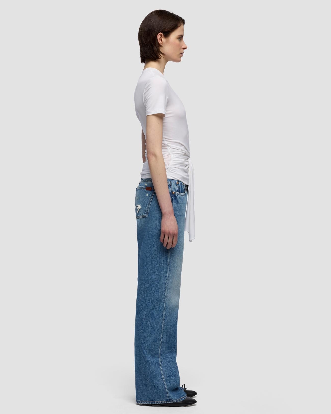 Top de mujer fitted twist con manga corta - 7 For all mankind - Blanco Blanco-5