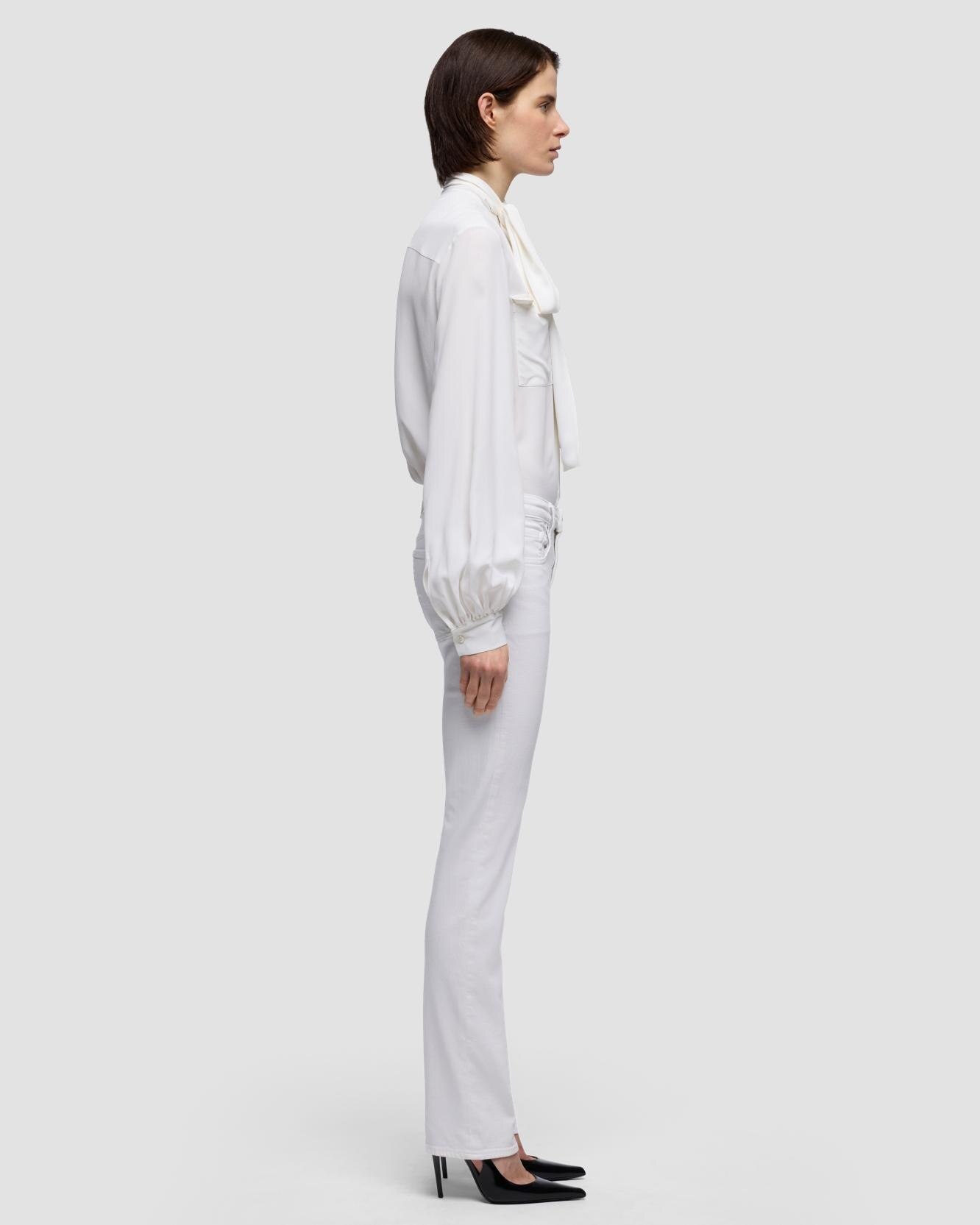 Pantalones rectos de mujer the slim con cintura alta - 7 For all mankind - Blanco Blanco-5