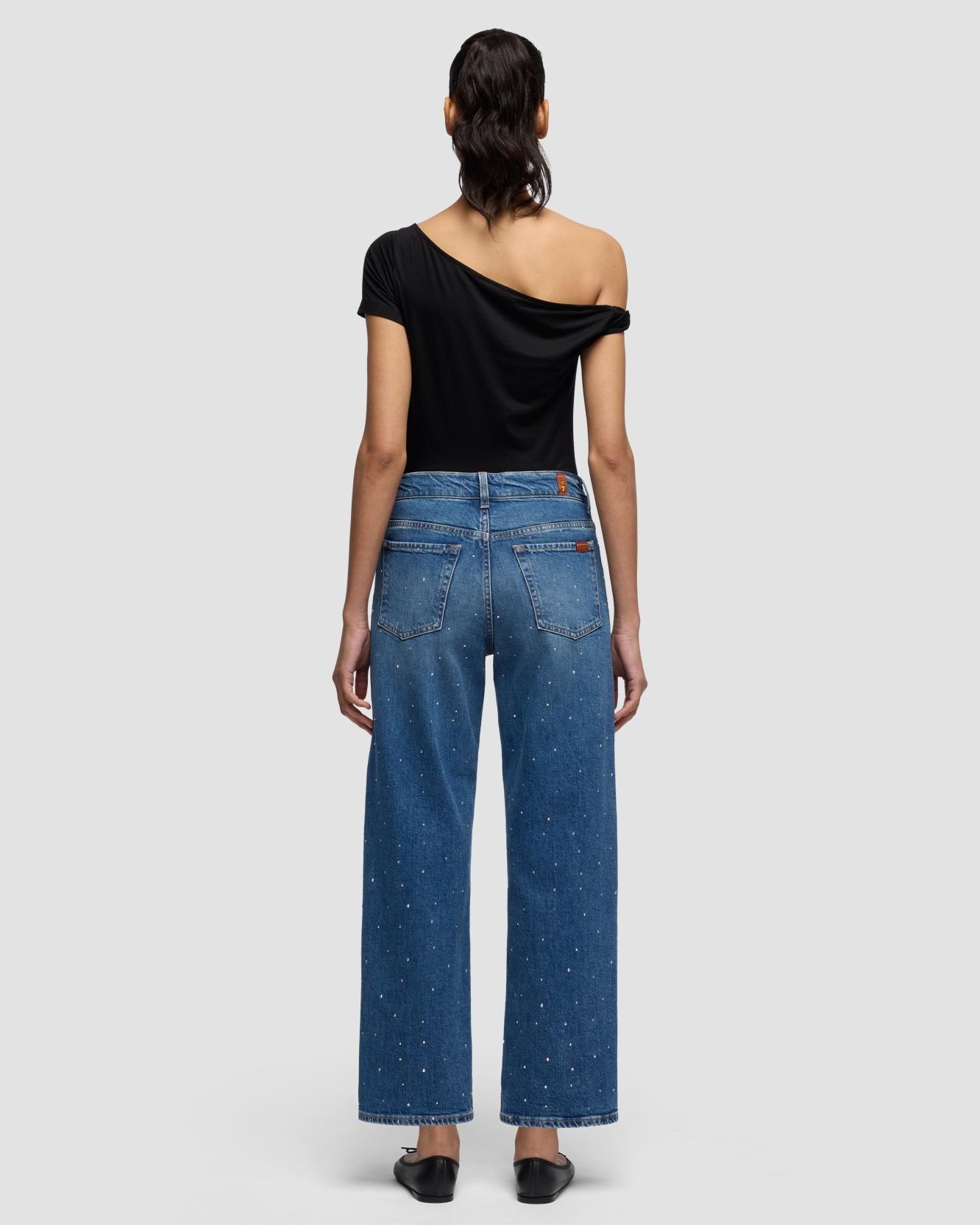 Vaqueros rectos de mujer stovepipe straight ankle con cintura media - 7 For all mankind - Azul claro Azul claro-3