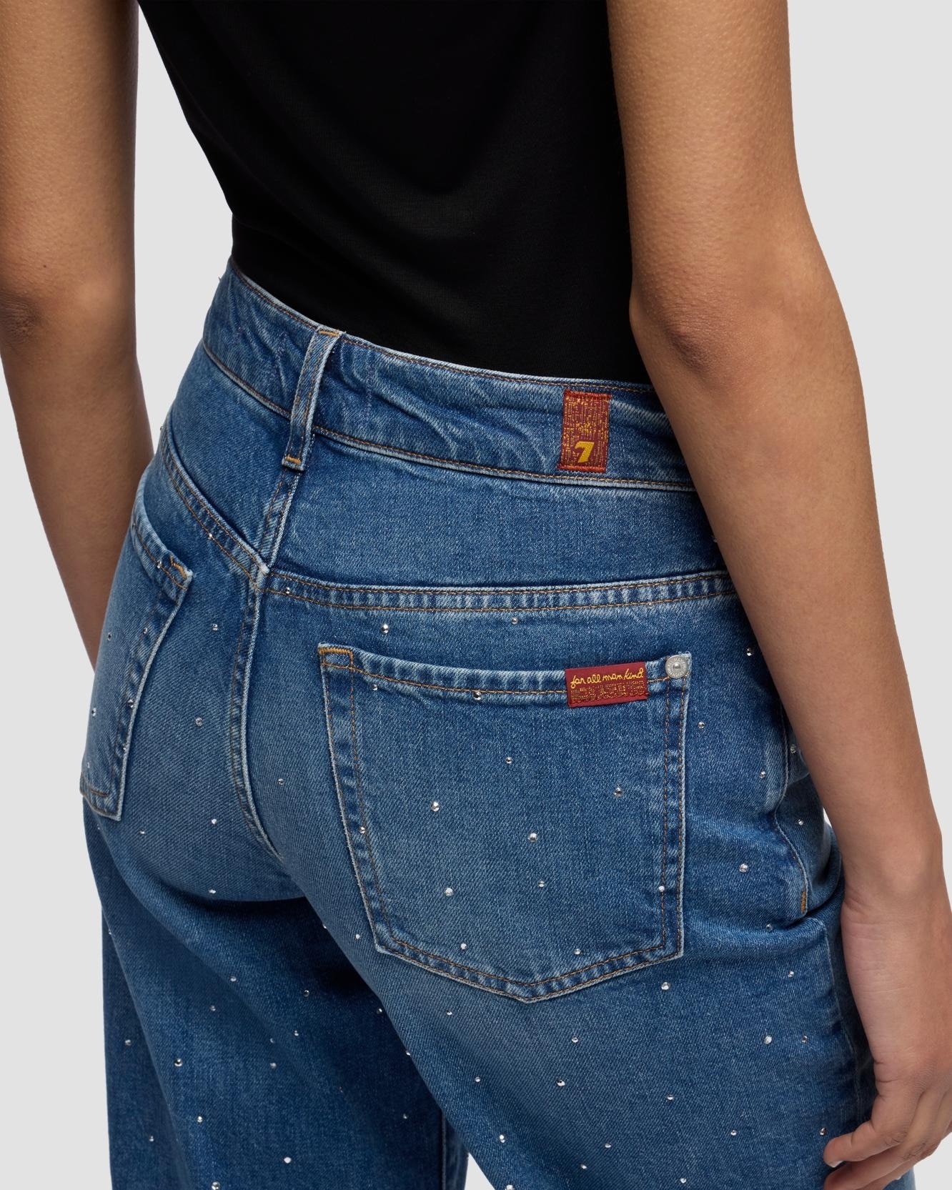Vaqueros rectos de mujer stovepipe straight ankle con cintura media - 7 For all mankind - Azul claro Azul claro-4