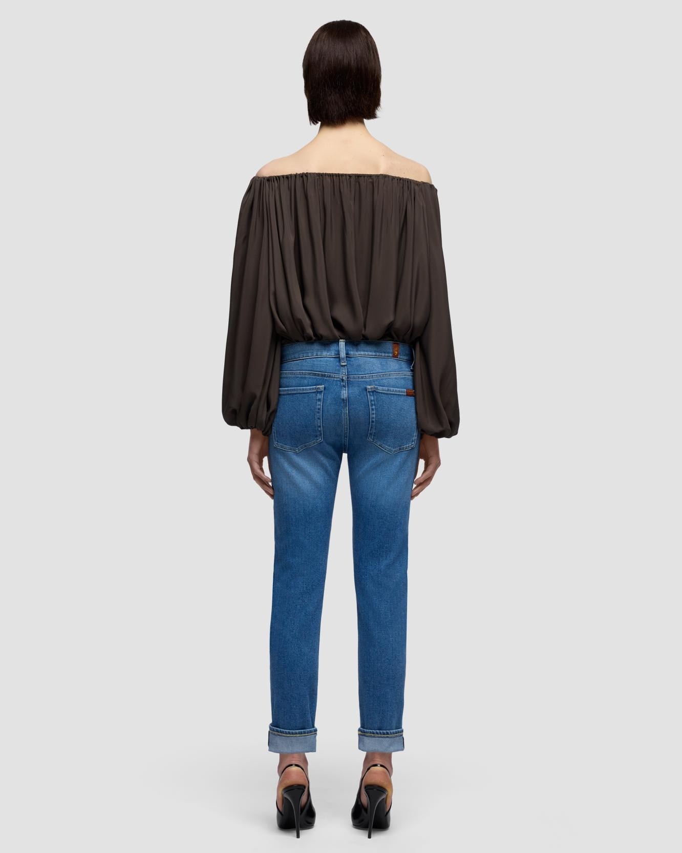 Vaqueros pitillo de mujer relaxed skinny con cintura media - 7 For all mankind - Azul Azul-3