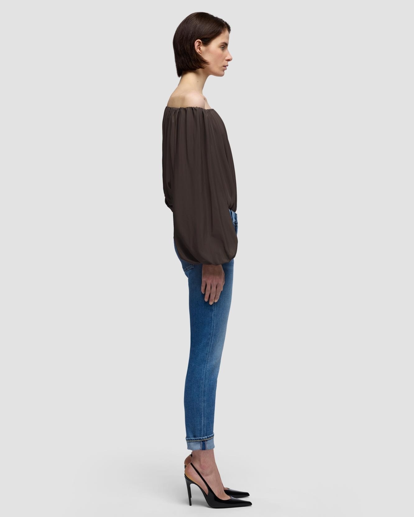 Vaqueros pitillo de mujer relaxed skinny con cintura media - 7 For all mankind - Azul Azul-5