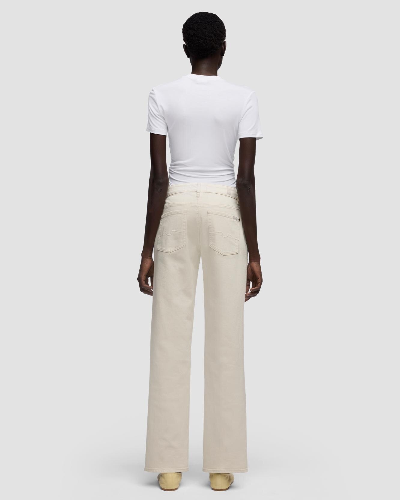 Pantalones rectos de mujer calie straight con cintura baja - 7 For all mankind - Blanco Blanco-3