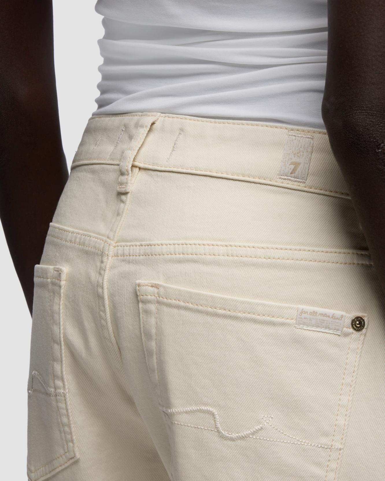 Pantalones rectos de mujer calie straight con cintura baja - 7 For all mankind - Blanco Blanco-4