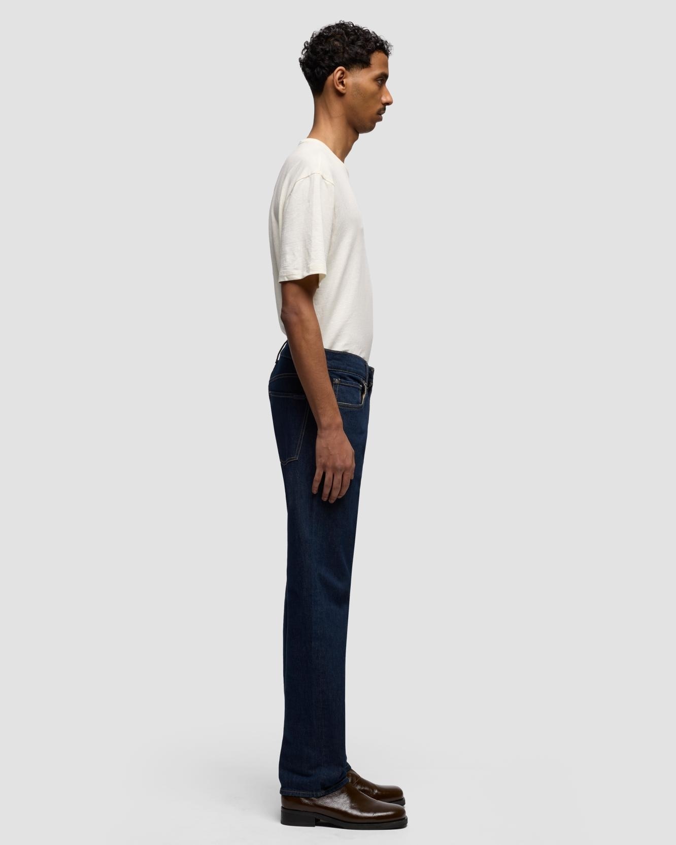 Vaqueros de hombre regular de tiro medio en color marino - 7 For all mankind - Azul Azul-4