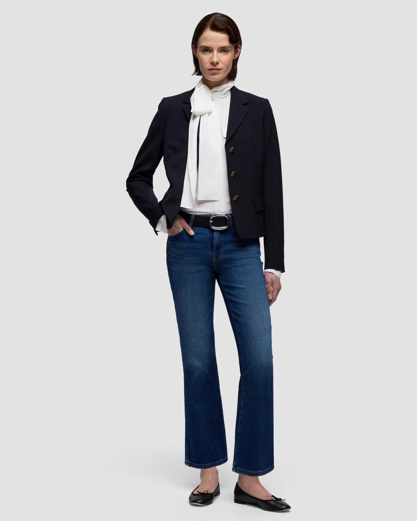 Imagen 0 de Vaqueros campana de mujer cropped boot con cintura media Azul