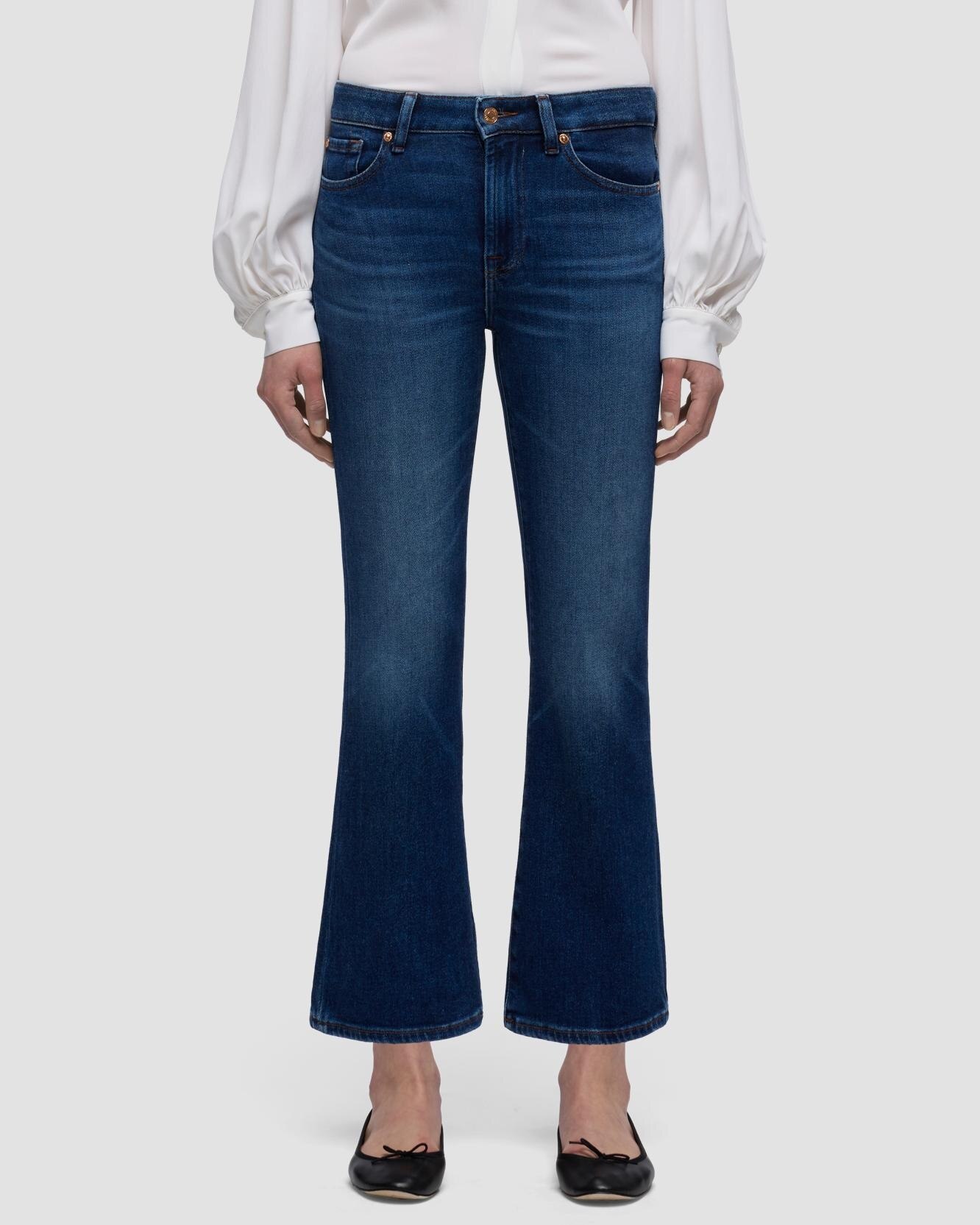 Vaqueros campana de mujer cropped boot con cintura media - 7 For all mankind - Azul Azul-2