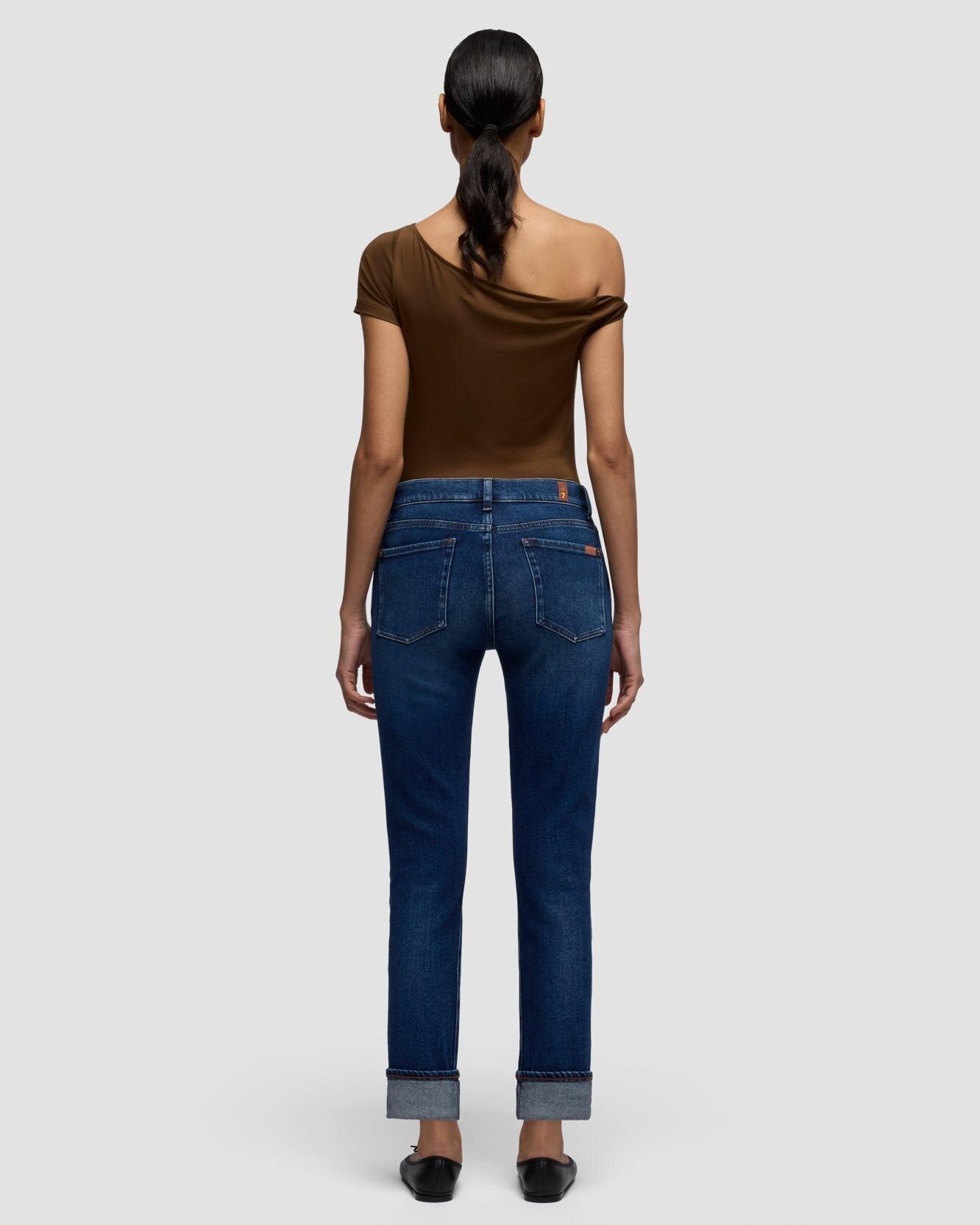 Vaqueros pitillo de mujer relaxed skinny con cintura media - 7 For all mankind - Azul Azul-3