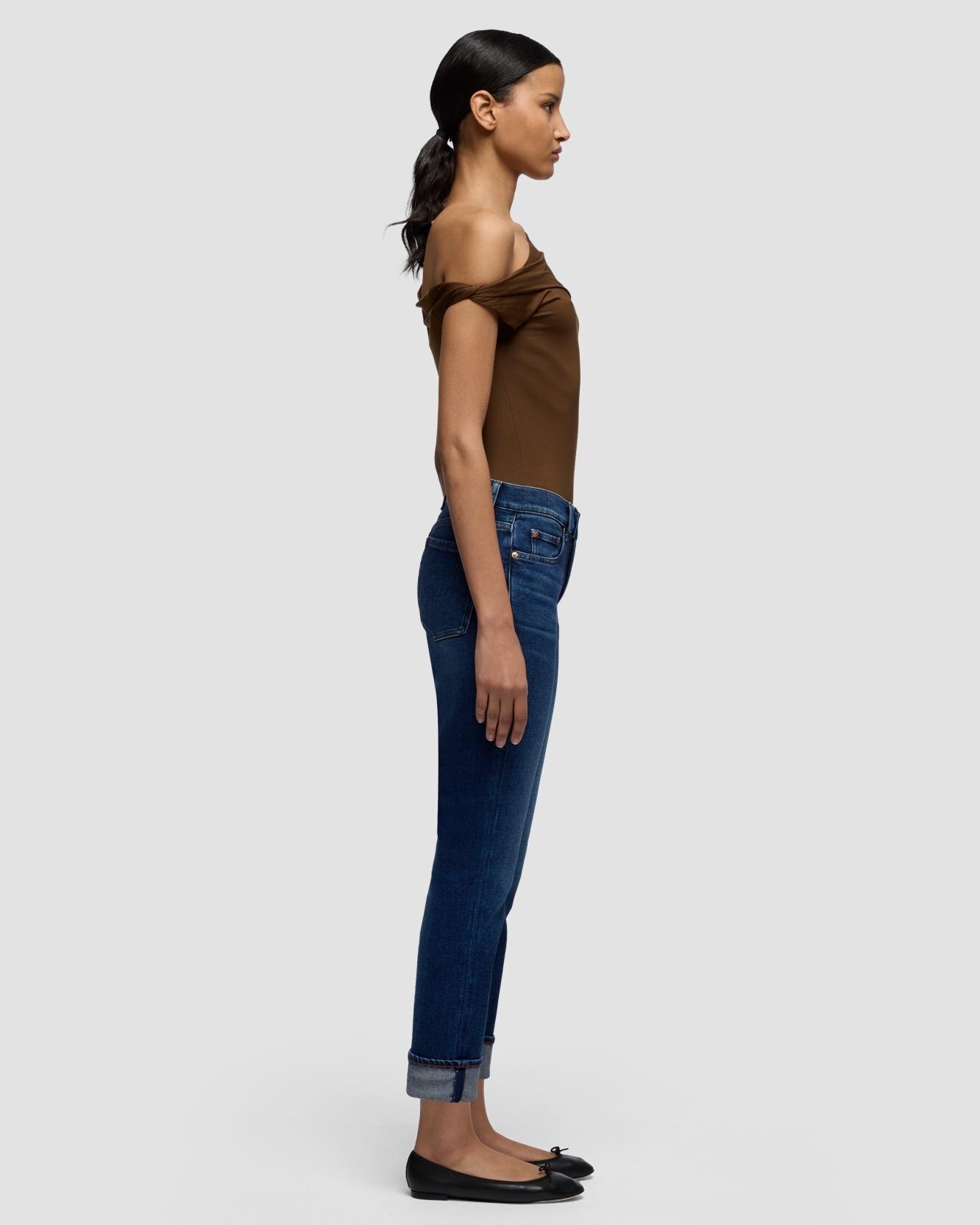 Vaqueros pitillo de mujer relaxed skinny con cintura media - 7 For all mankind - Azul Azul-5