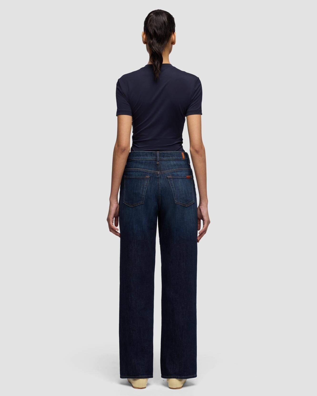 Vaqueros rectos de mujer stovepipe straight con cintura media - 7 For all mankind - Azul Azul-3