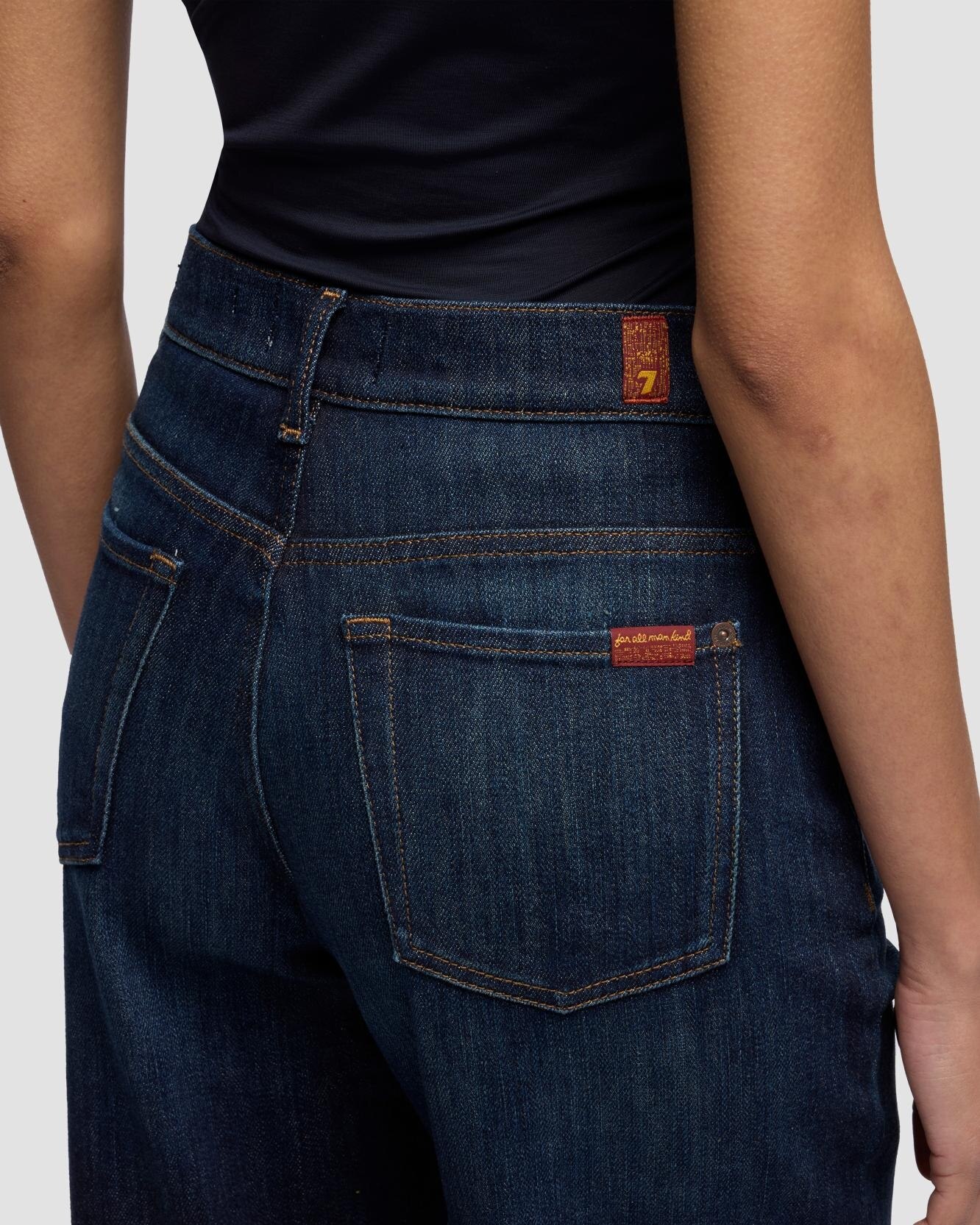 Vaqueros rectos de mujer stovepipe straight con cintura media - 7 For all mankind - Azul Azul-4