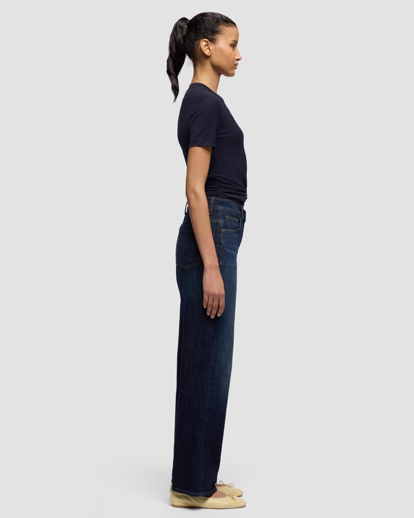 Vaqueros rectos de mujer stovepipe straight con cintura media - 7 For all mankind - Azul Azul-5