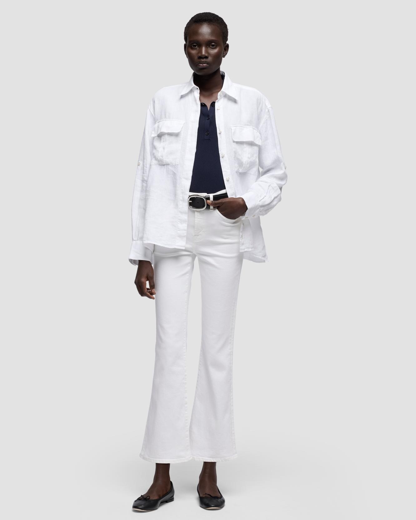 7 For all mankind - Pantalones de campana de mujer cropped boot con cintura media.