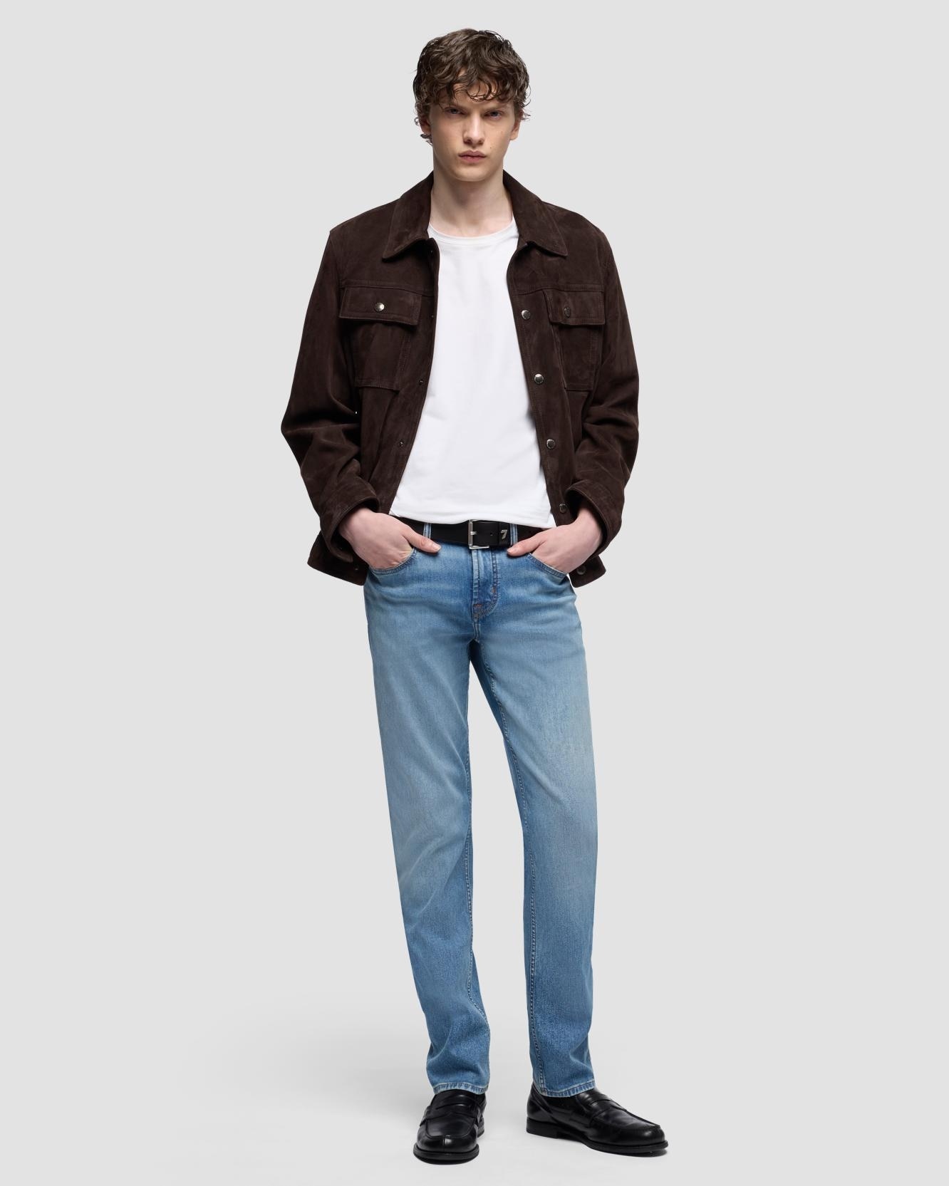 Imagen 1 de Pantalones de hombre slim de tiro medio en color beige - 7 For all mankind - Azul claro Azul claro