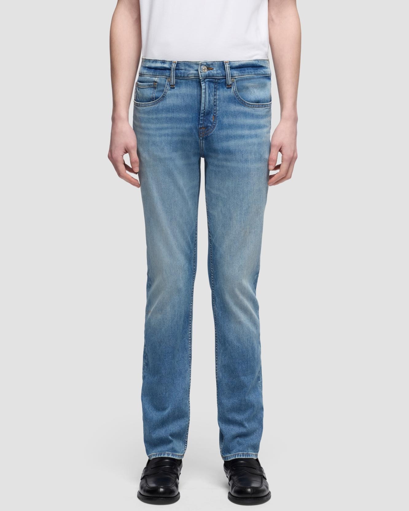 Imagen 2 de Pantalones de hombre slim de tiro medio en color beige - 7 For all mankind - Azul claro Azul claro