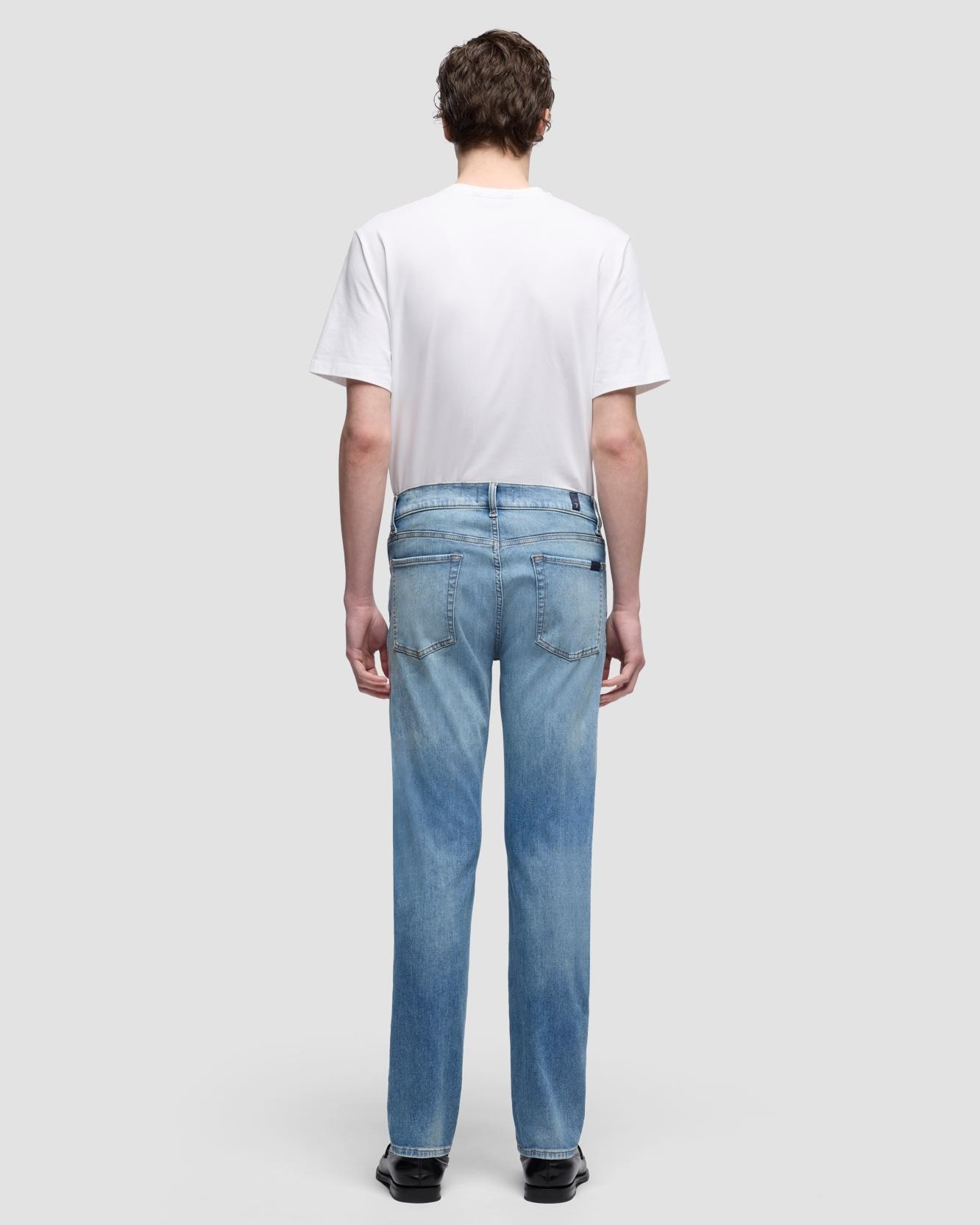 Imagen 4 de Pantalones de hombre slim de tiro medio en color beige - 7 For all mankind - Azul claro Azul claro