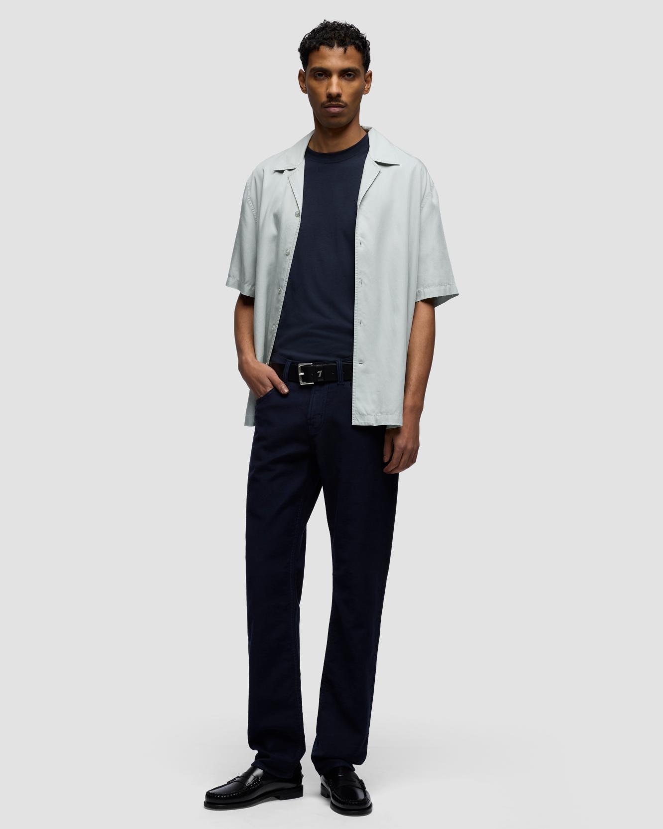Imagen 0 de Pantalones de hombre slim de tiro medio en color azul Azul