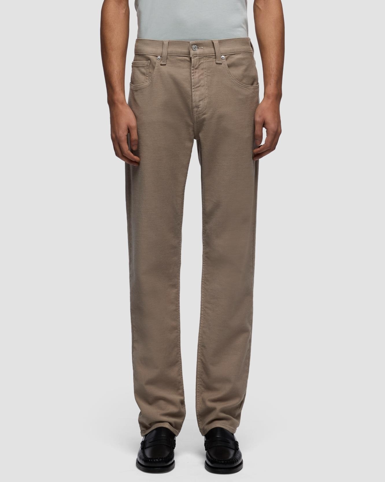 Pantalones de hombre slim de tiro medio en color azul - 7 For all mankind - Beige Beige-2