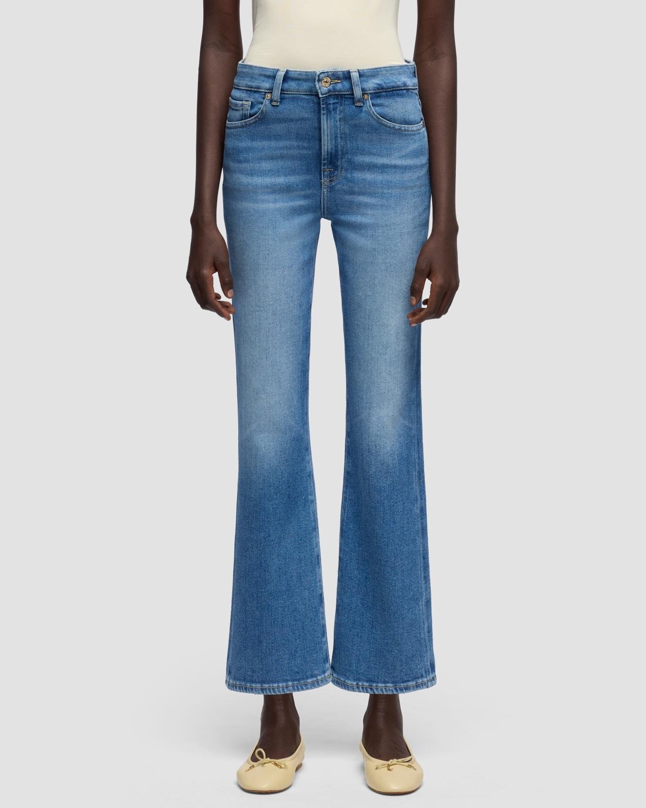 Vaqueros campana de mujer cropped boot con cintura media - 7 For all mankind - Azul Azul-2