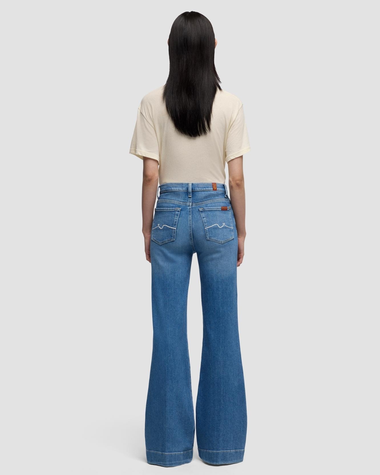 Vaqueros anchos dec mujer modern dojo con cintura alta - 7 For all mankind - Azul Azul-3