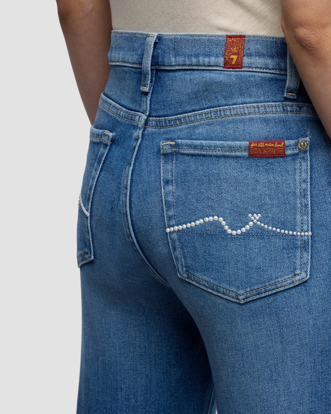 Vaqueros anchos dec mujer modern dojo con cintura alta - 7 For all mankind - Azul Azul-4