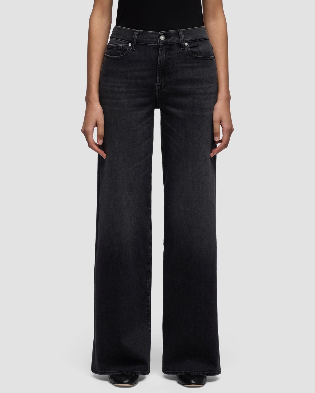 Vaqueros campana de mujer lotta con cintura alta - 7 For all mankind - Negro Negro-2