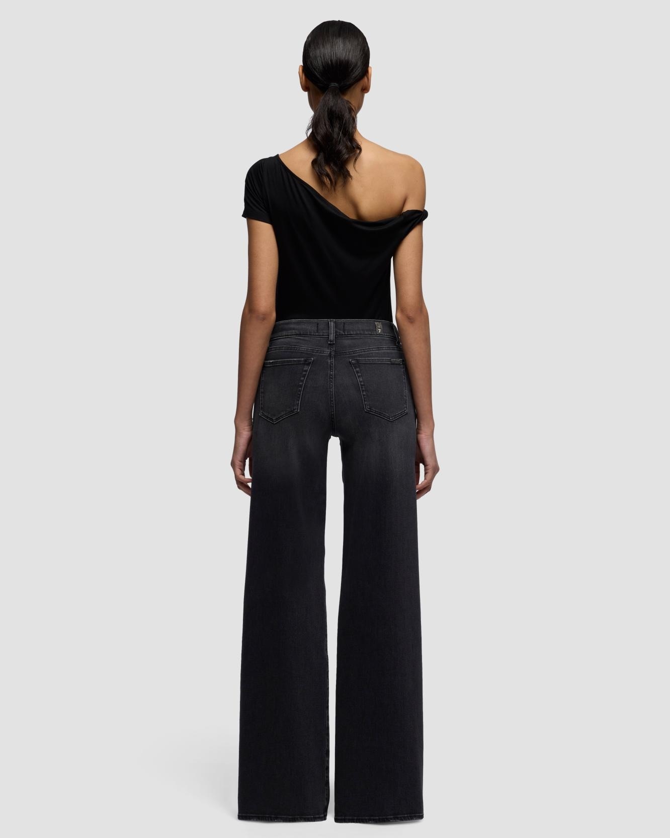 Vaqueros campana de mujer lotta con cintura alta - 7 For all mankind - Negro Negro-3