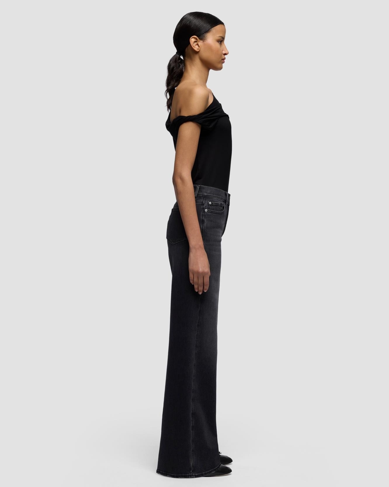Vaqueros campana de mujer lotta con cintura alta - 7 For all mankind - Negro Negro-5