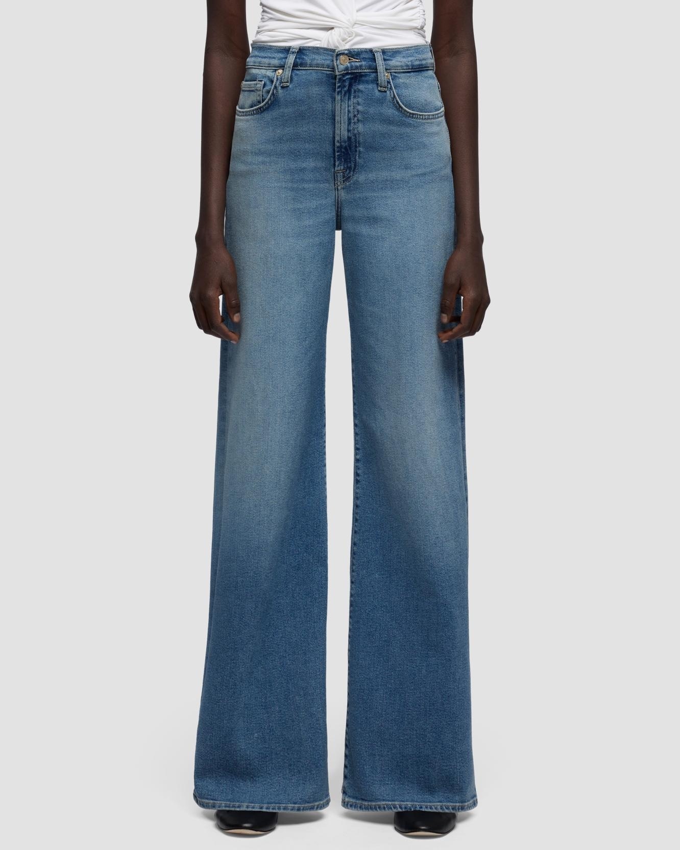Vaqueros campana de mujer lotta con cintura alta - 7 For all mankind - Azul Azul-2