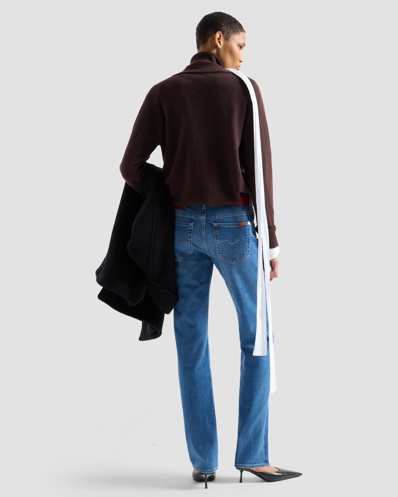 Vaqueros rectos de mujer the slim con cintura media - 7 For all mankind - Azul claro Azul claro-3