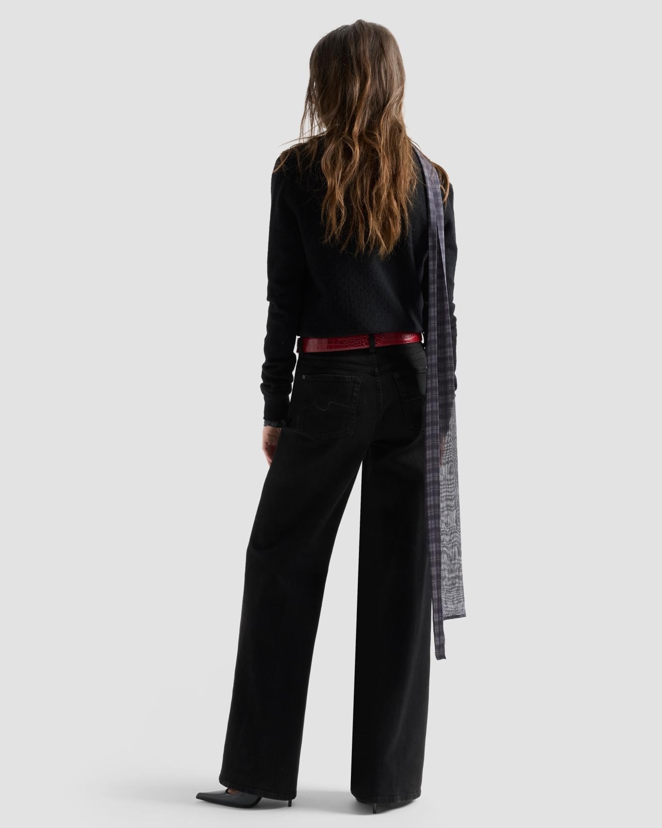 Imagen 3 de Vaqueros campana de mujer lotta con cintura alta - 7 For all mankind - Negro Negro