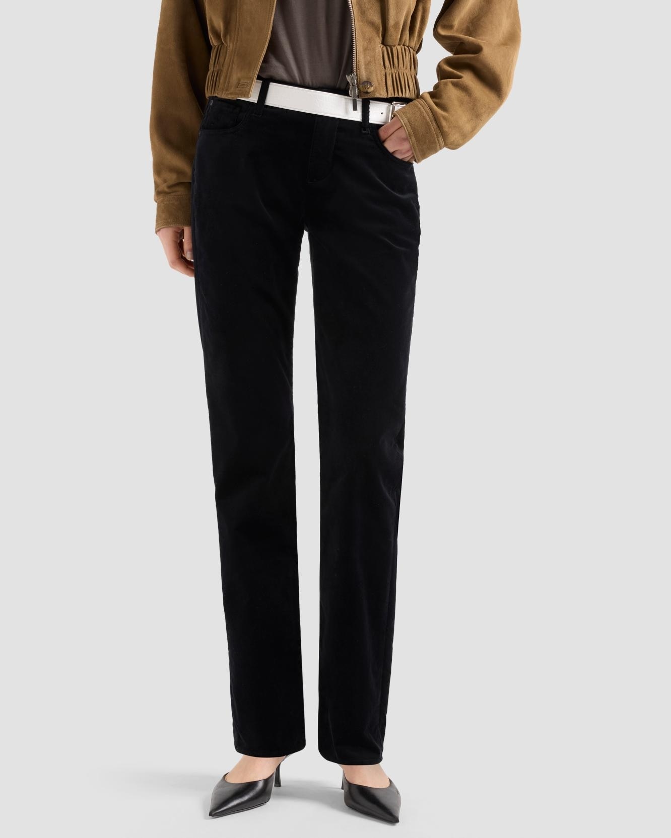 Imagen 2 de Pantalones rectos de mujer the slim con cintura media - 7 For all mankind - Negro Negro