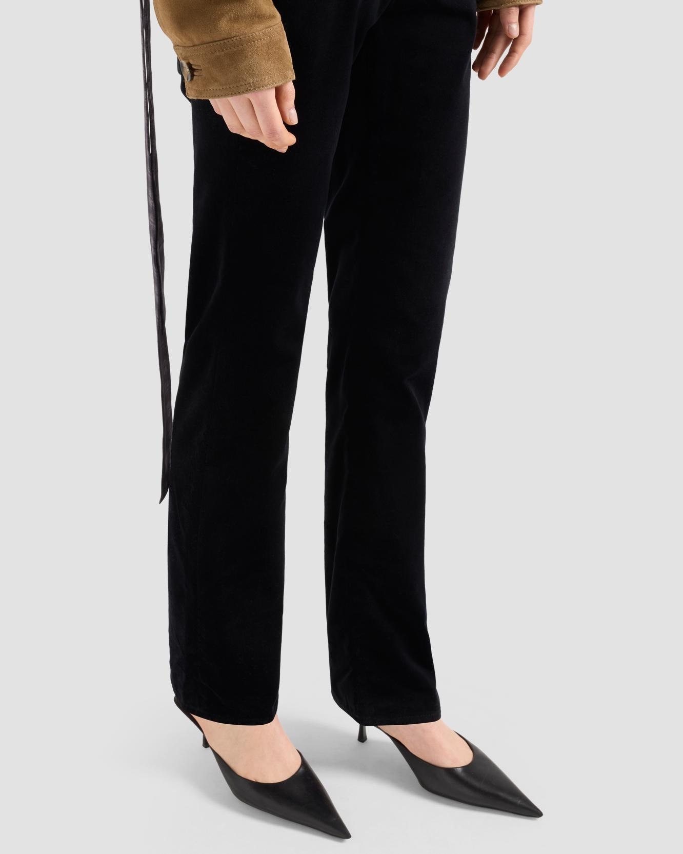 Imagen 4 de Pantalones rectos de mujer the slim con cintura media - 7 For all mankind - Negro Negro