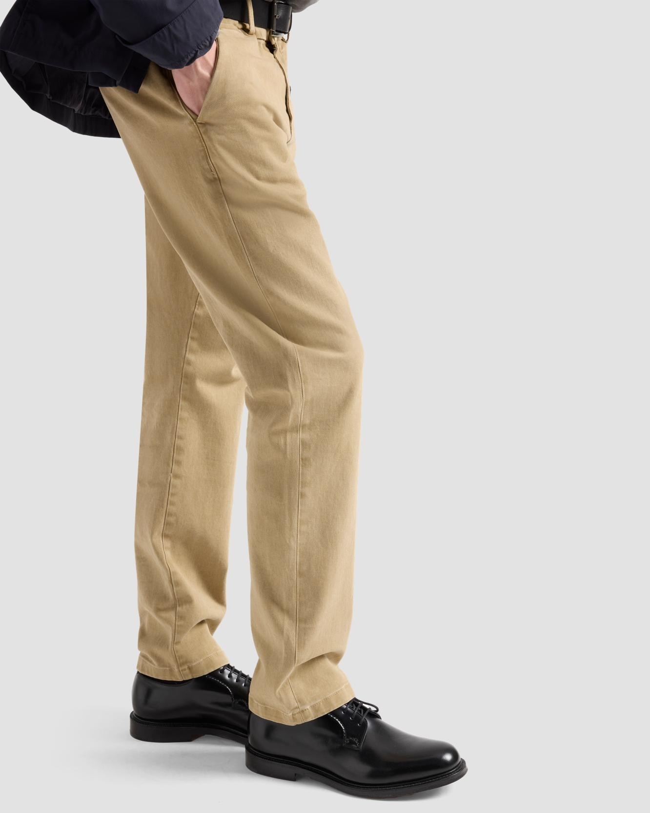 Pantalones de hombre slim chino de tiro medio en color - 7 For all mankind - Beige Beige-4