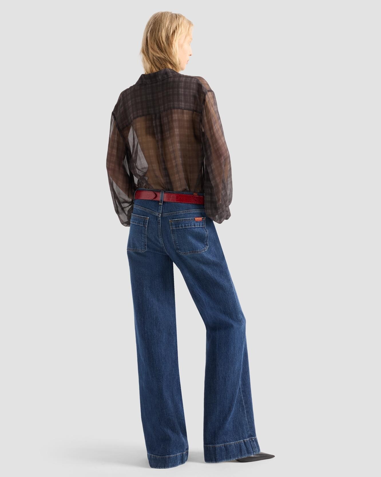 Vaqueros campana de mujer modern dojo con cintura alta - 7 For all mankind - Azul marino Azul marino-3