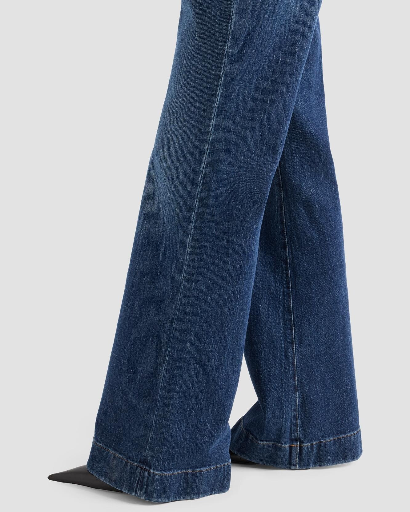 Vaqueros campana de mujer modern dojo con cintura alta - 7 For all mankind - Azul marino Azul marino-5