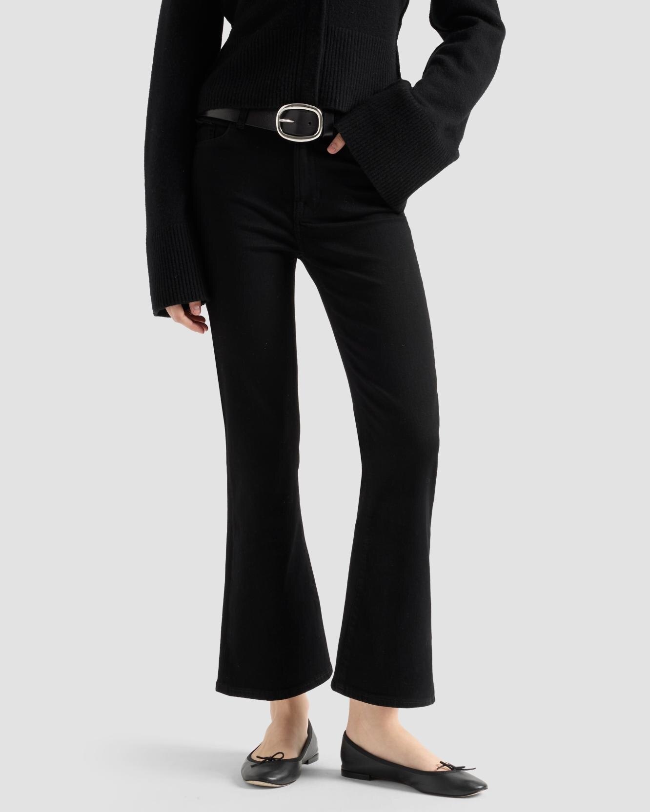 Vaqueros campana de mujer cropped boot con cintura media - 7 For all mankind - Negro Negro-2